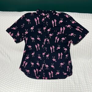 XL button down short sleeve collared shirt. Slim fit with built in flex.